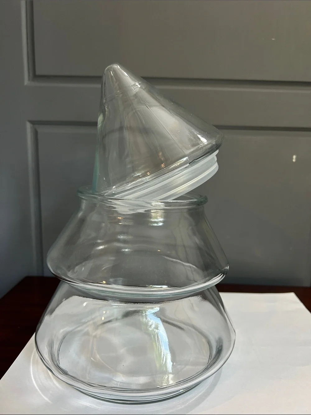 Glass Tree-Shaped Decorative Jar - Clear